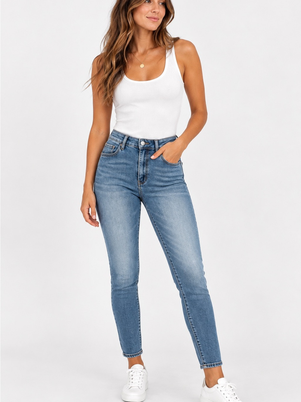 Vervet Los Angeles Haylie High Rise Ankle Skinny Jeans Medium Wash Size 30